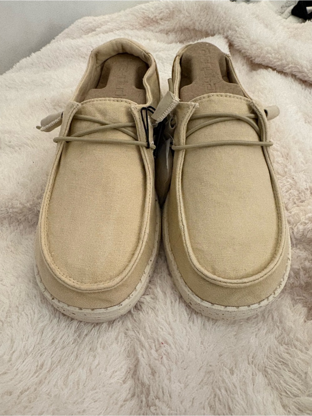 Hey Dude Women's Slip-On Sneakers in Light Tan